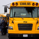 In front of a LAUSD electric school bus Sup. Austin Beutner speaks during a news conference with U.S. Sen. Alex Padilla and Rep. Tony Cárdenas along with other officials on transitioning America’s school bus fleet to electric buses.
